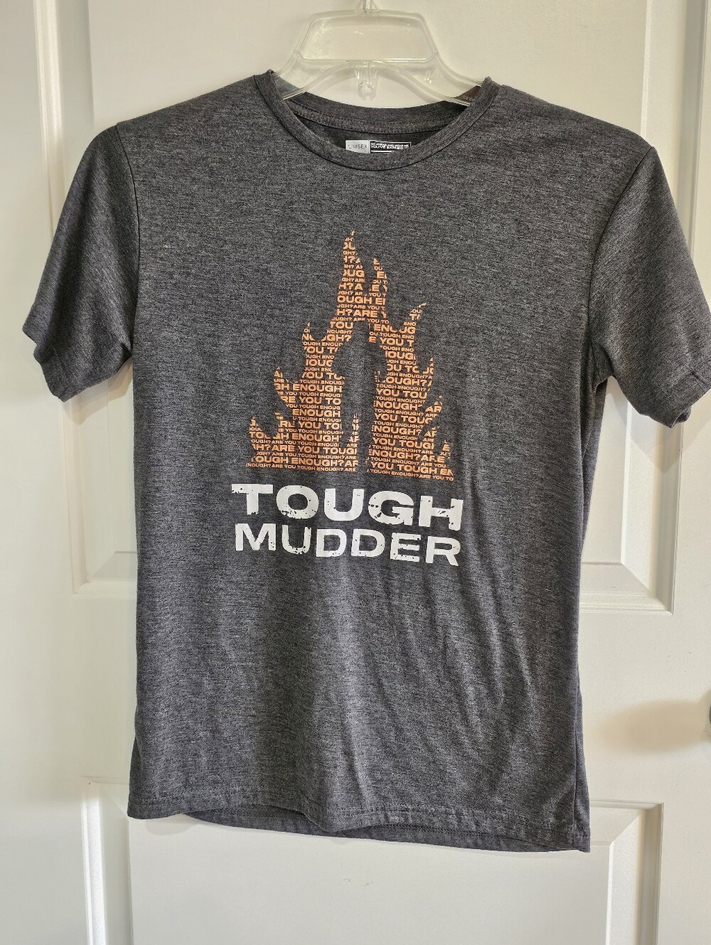 Tough Mudder Gray Graphic Tee with Orange Flame Logo